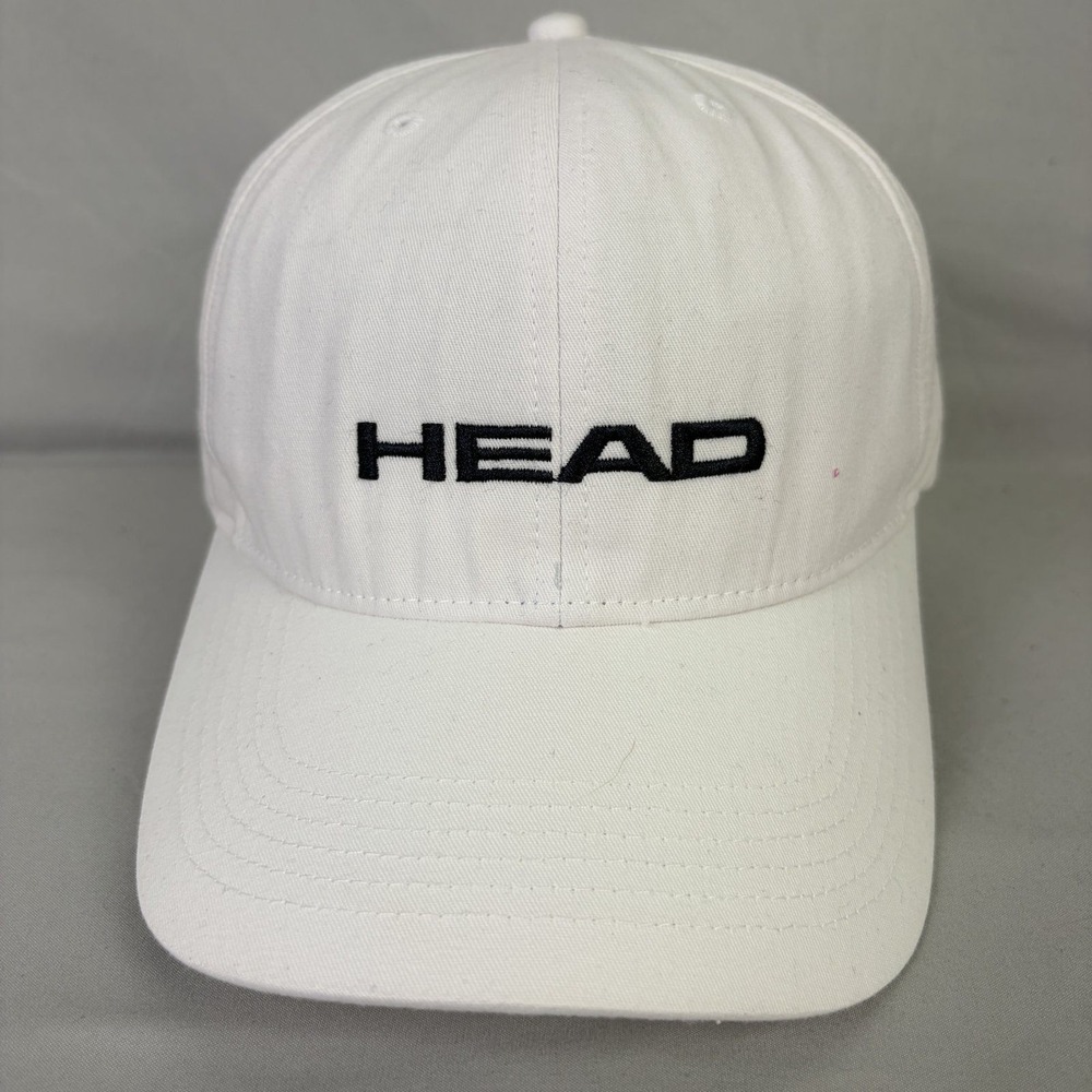 Head Baseball Cap Tennis Sport Unisex OS White Embroidered Logo Hat